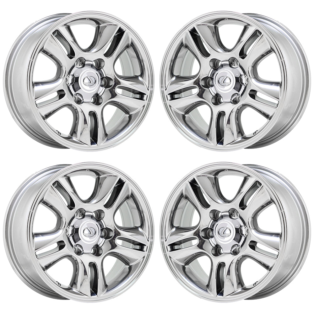 17" Lexus GX470 Bright Chrome wheels rims Factory OEM 2003-2009 set 74167
